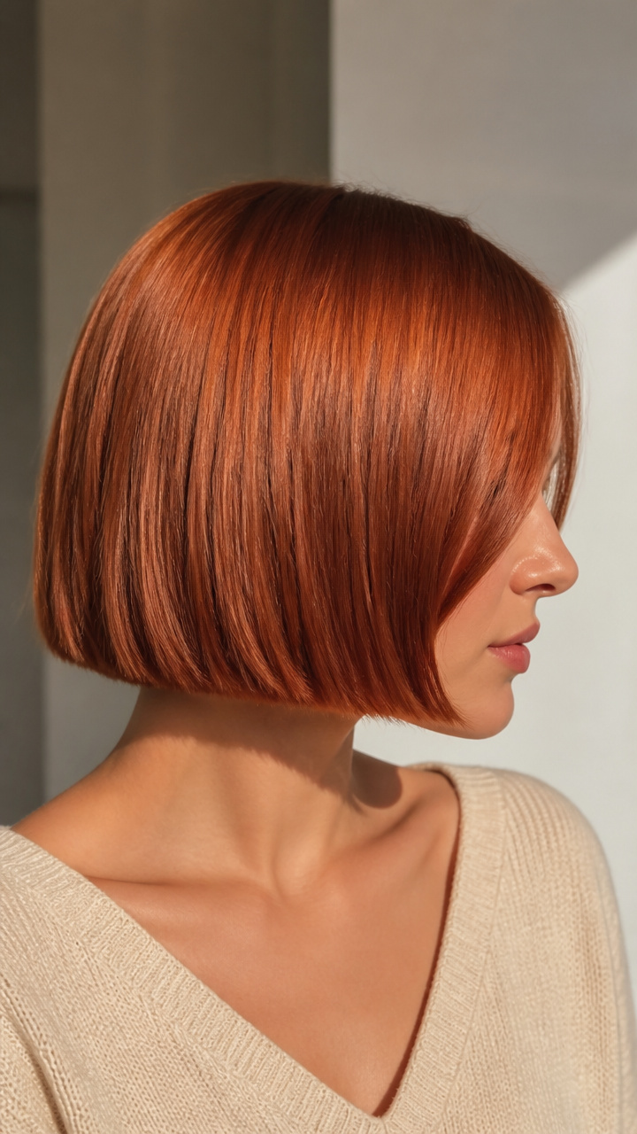 Blunt Bob with Copper Tones