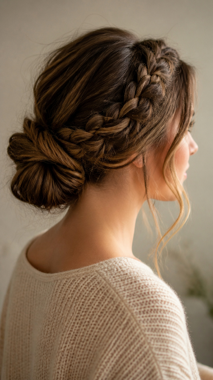 Braided Crown with Low Bun