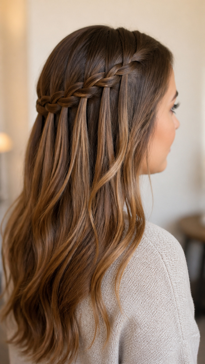 Braided Headband with Waterfall Drop