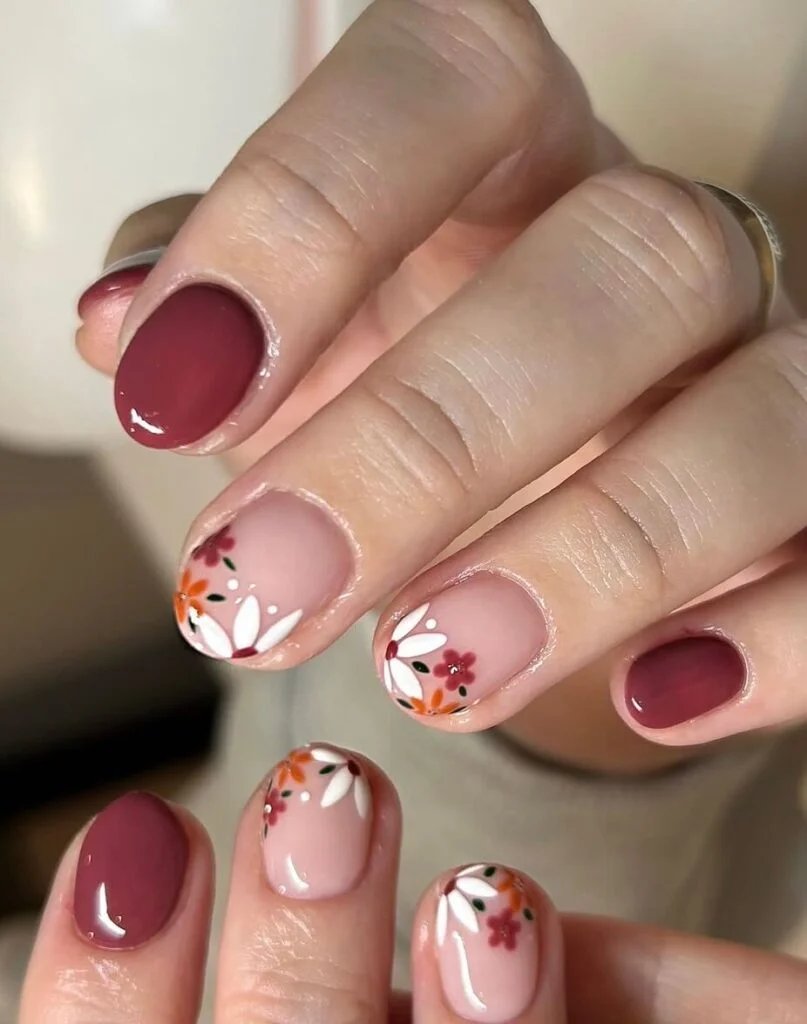 Burgundy floral design