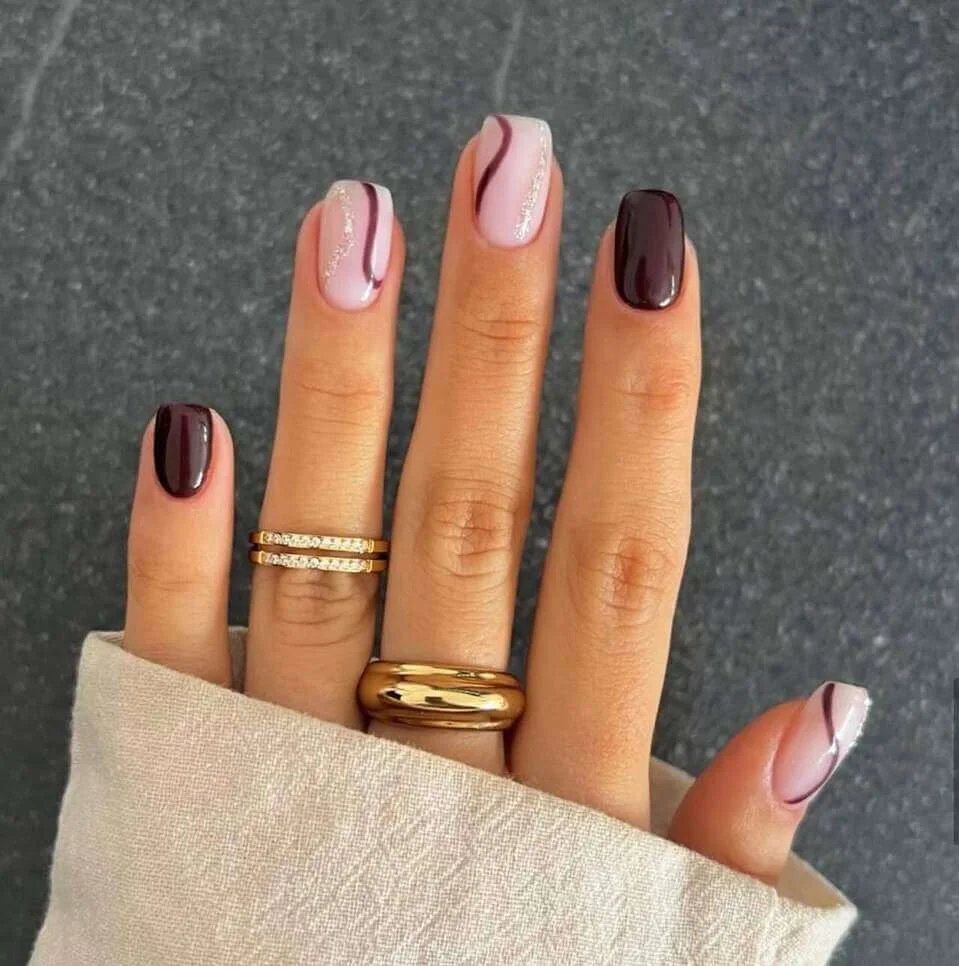 Chocolate Brown with Glitter Swirls