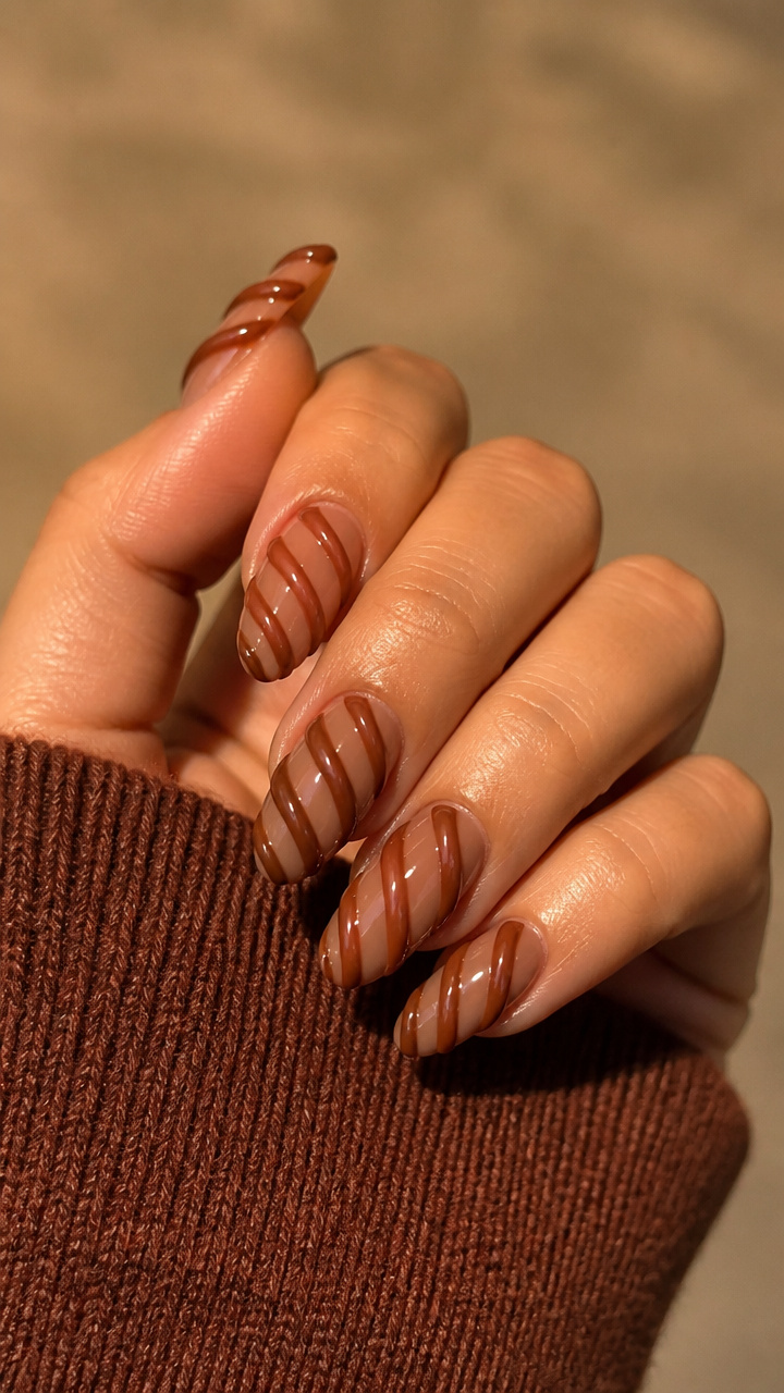 Cinnamon Stick Textured Nails