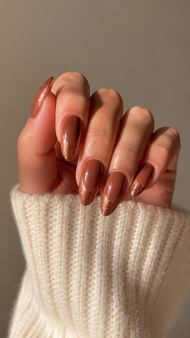 Cinnamon Sugar Glitter Tips