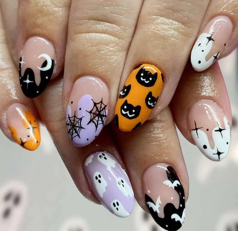 Colorful Halloween Nails