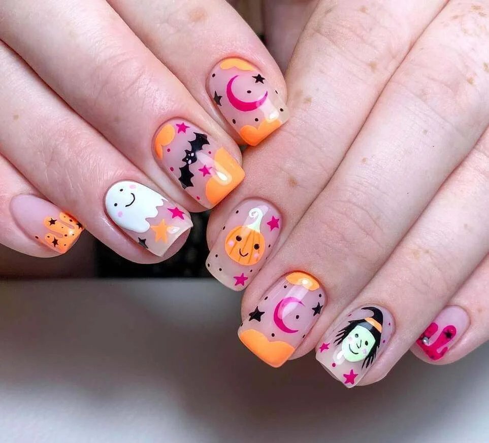 Colorful Halloween Nails