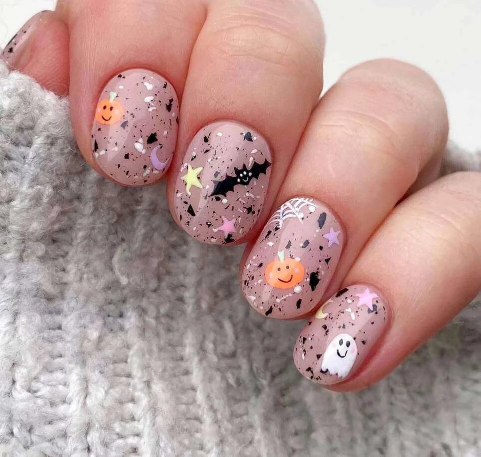 Confetti Halloween Nails