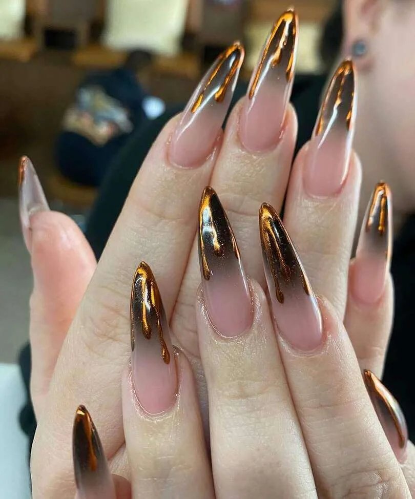 Copper metallic drip nails