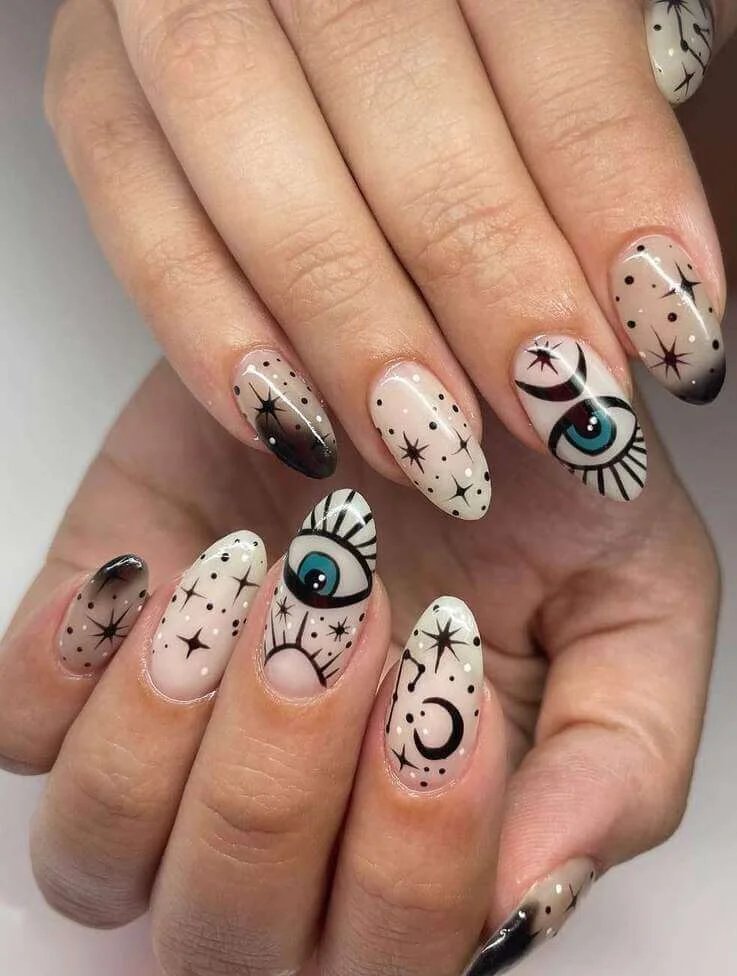 Cosmic Eye Nails