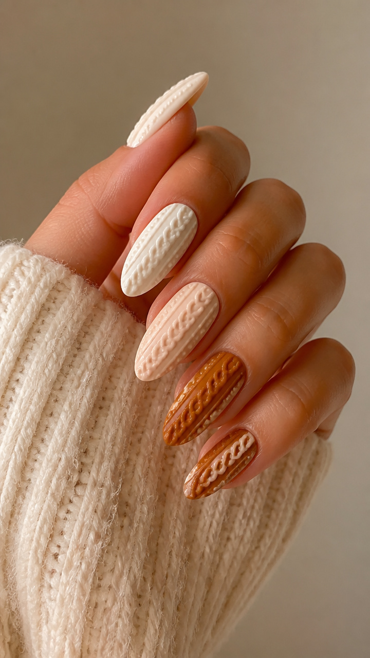 Cozy Knit Texture Nails