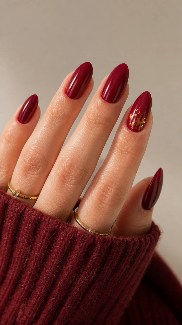 Cranberry Glaze with Gold Foil Accents