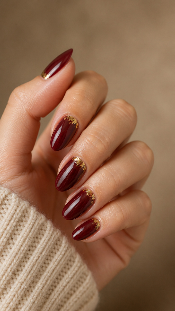 Cranberry Glaze with Gold Foil Accents