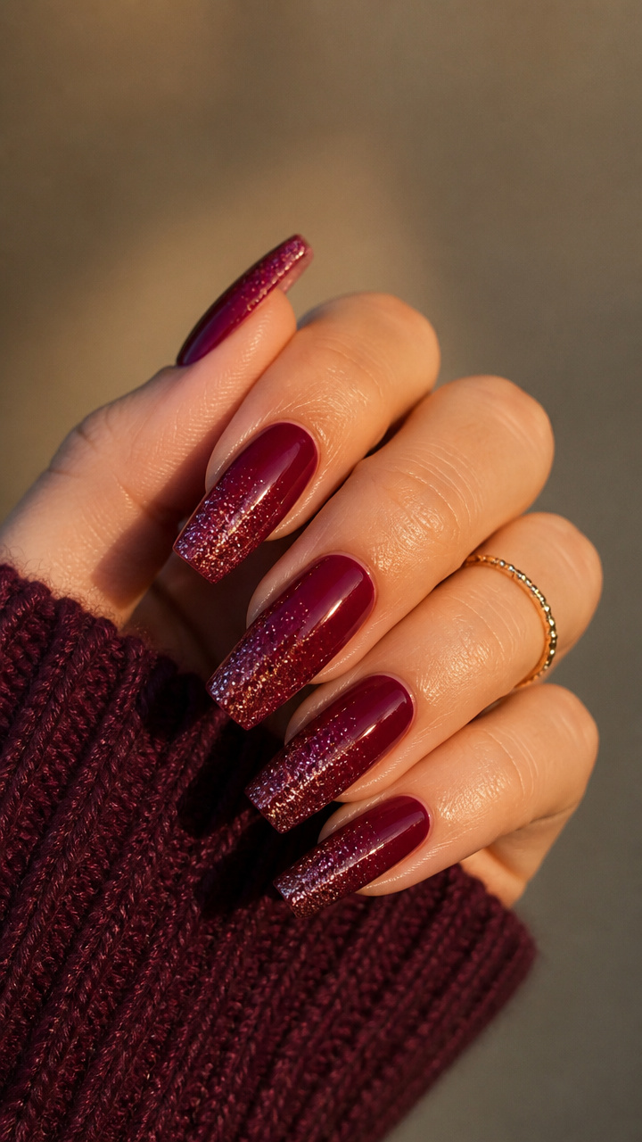 Cranberry Glitter Fade