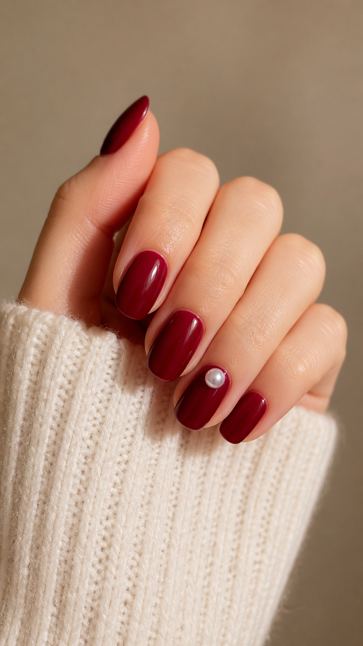 Cranberry with Pearl Accent