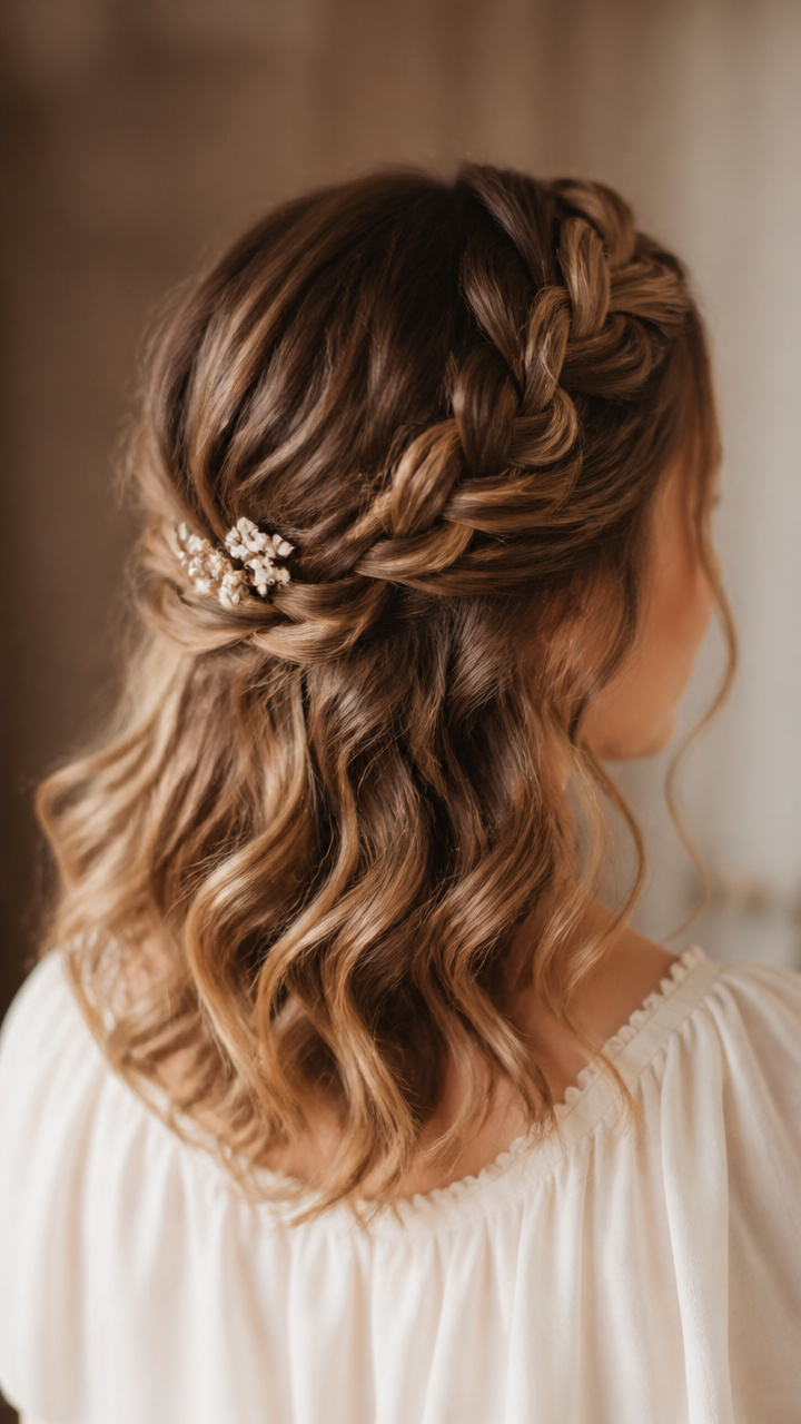 Crown Braid with Hidden Flower Pin