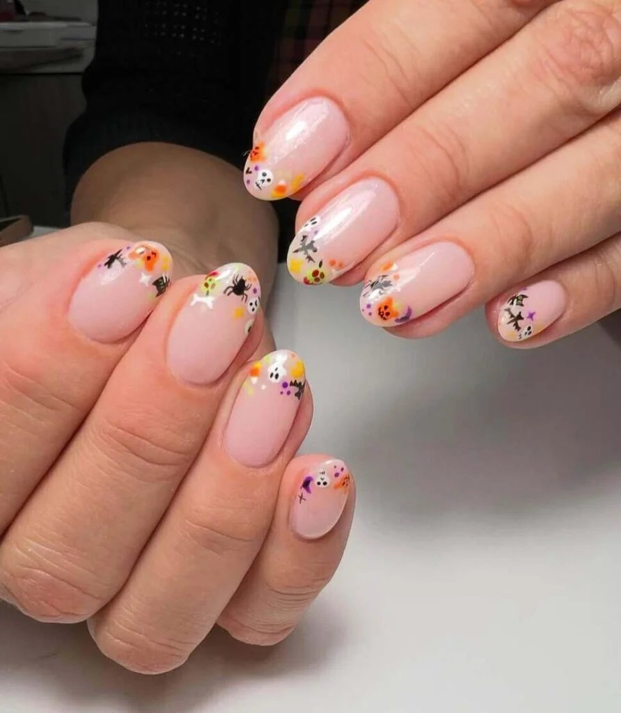 Disney confetti nail tips