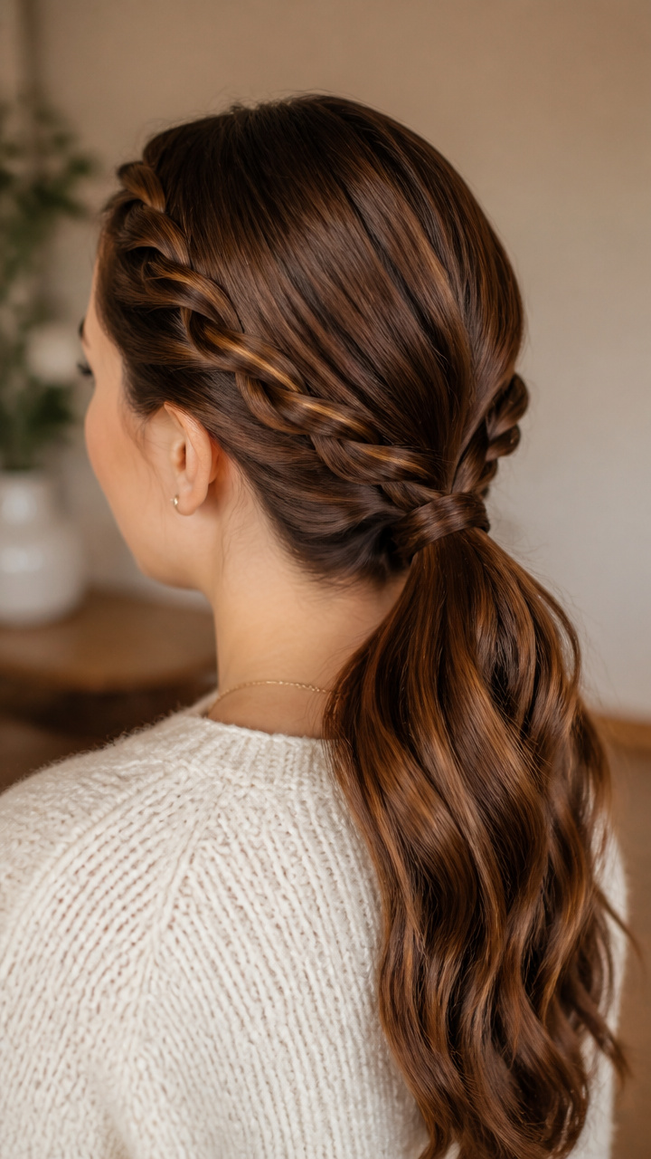 Double Rope Braids Into Low Pony