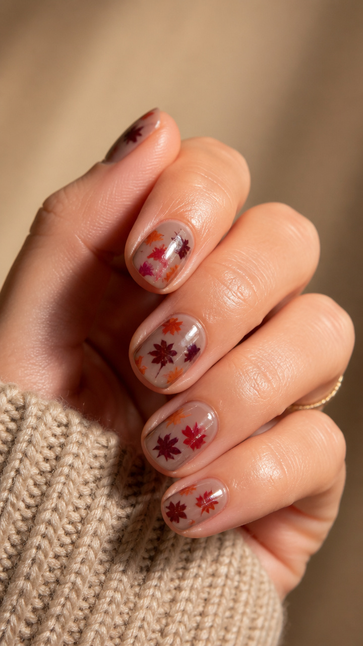 Falling Leaves Nail Art