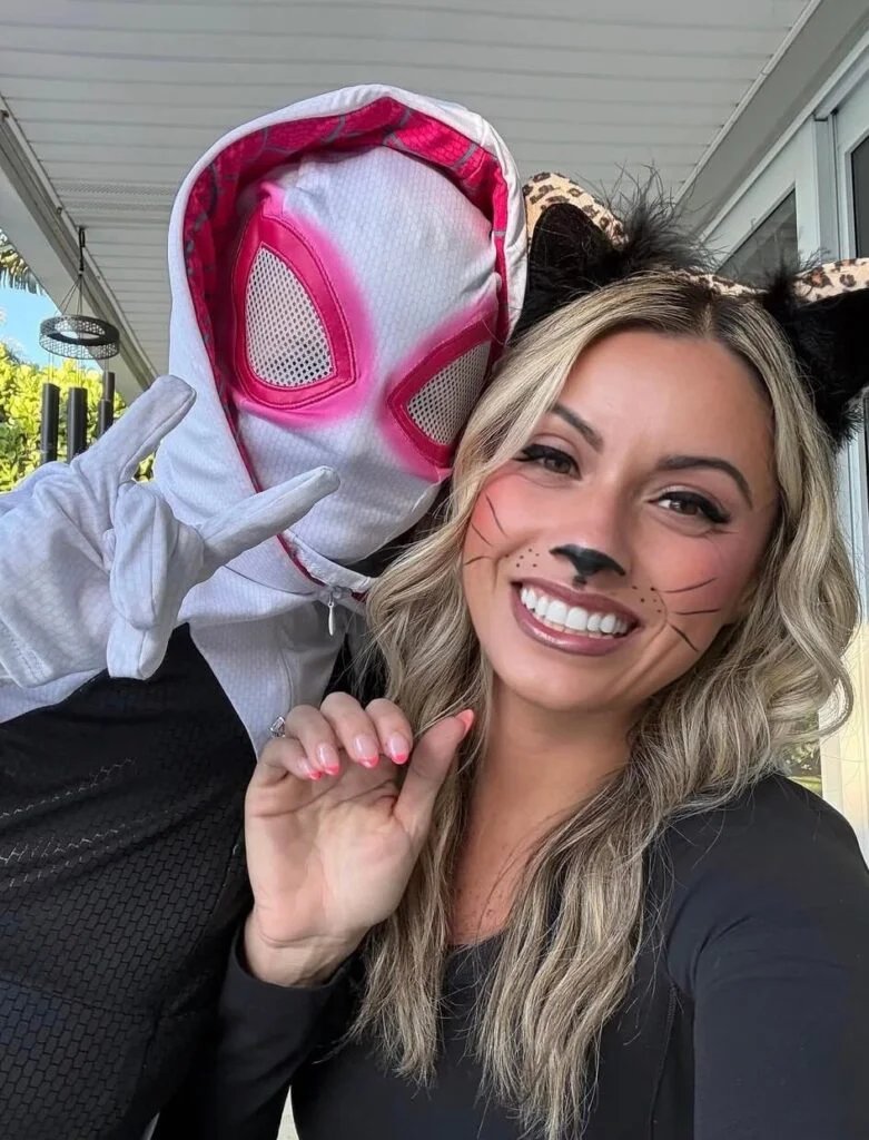 Ghost-Spider and Black Cat costumes