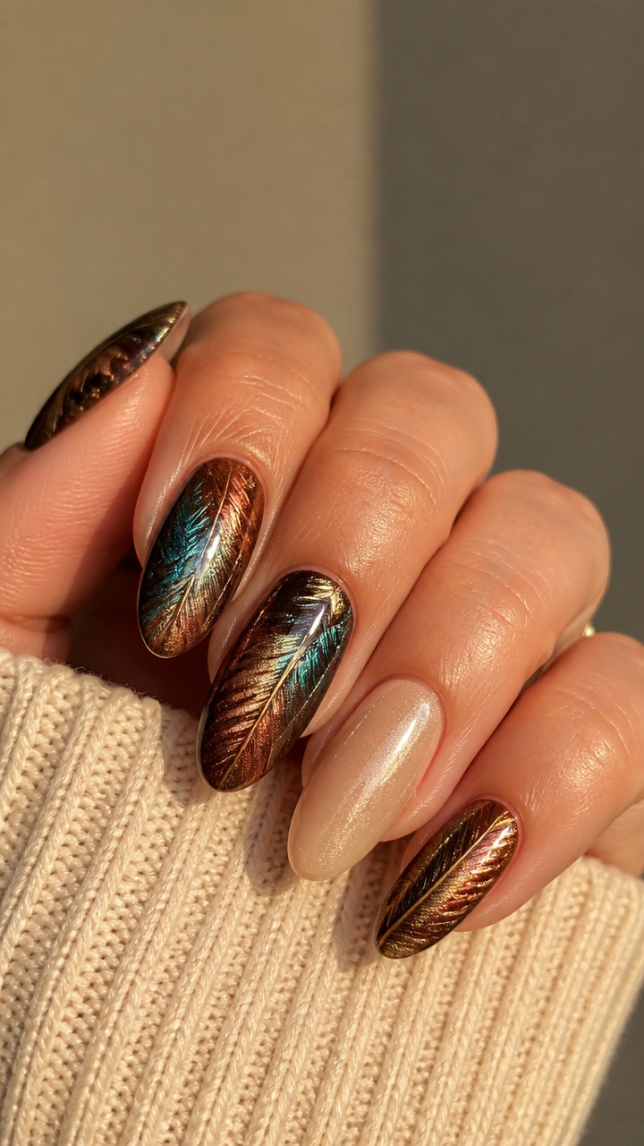 Gilded Turkey Feather Accent