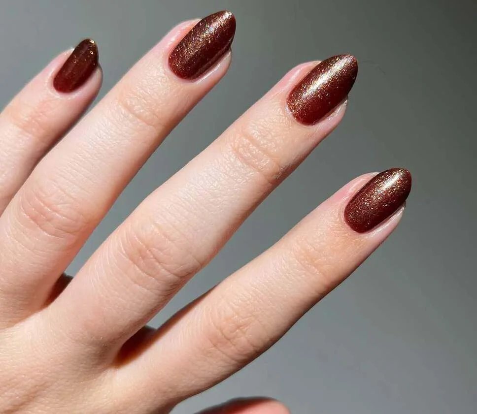 Glittery Espresso Nails