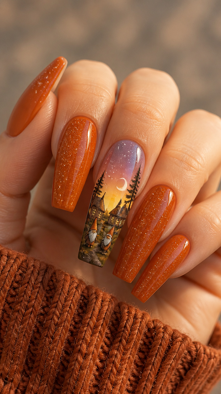 Gnome Village Sunset Scene