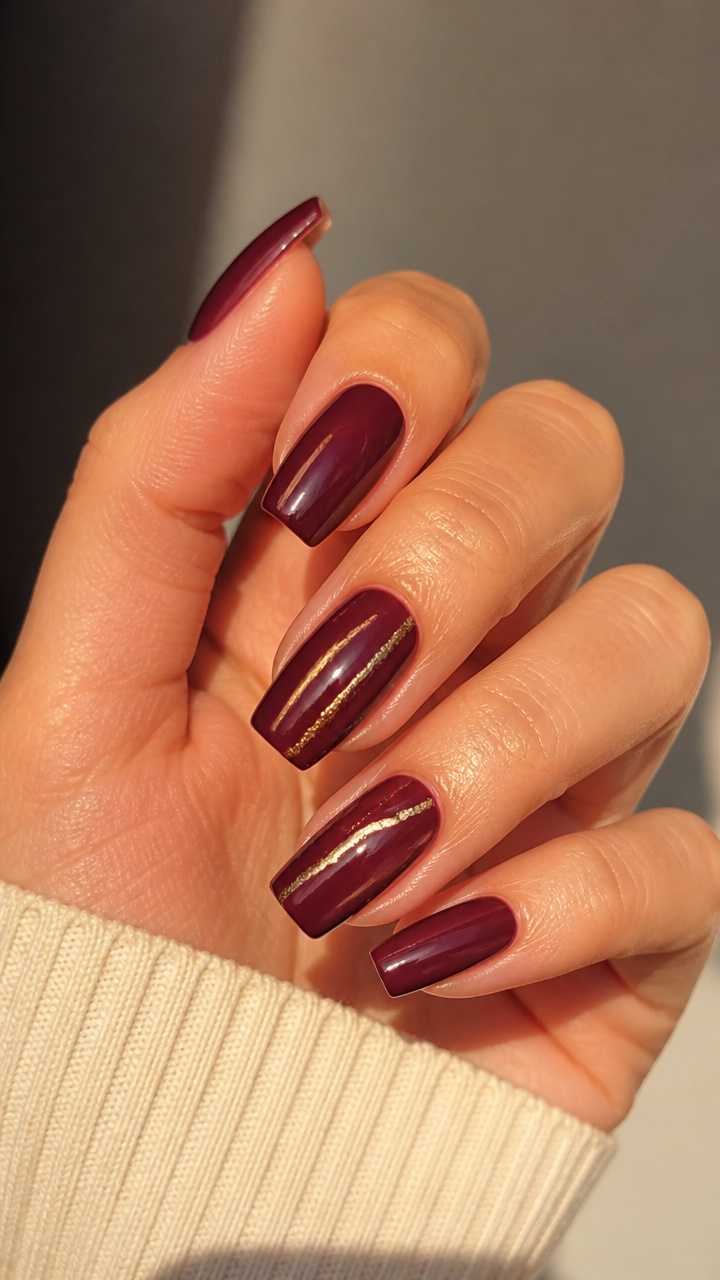 Gold-Accented Burgundy