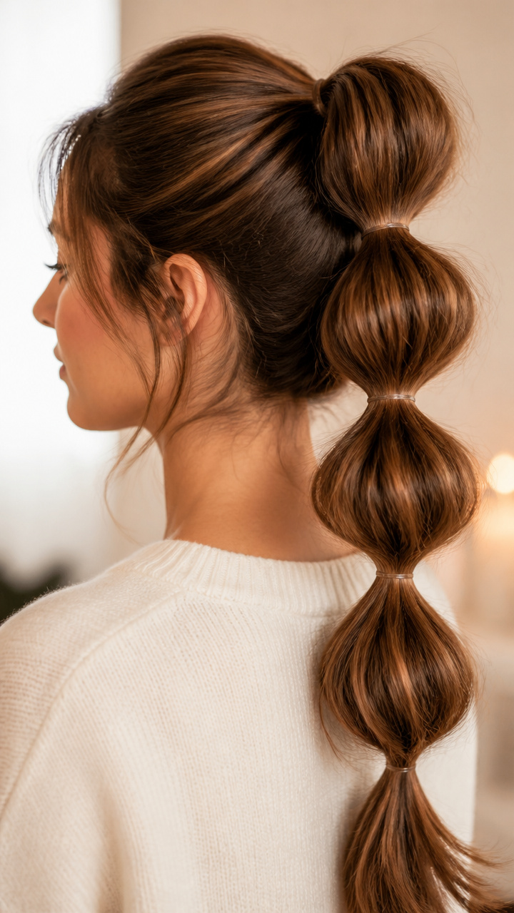 Half-Up Bubble Braid