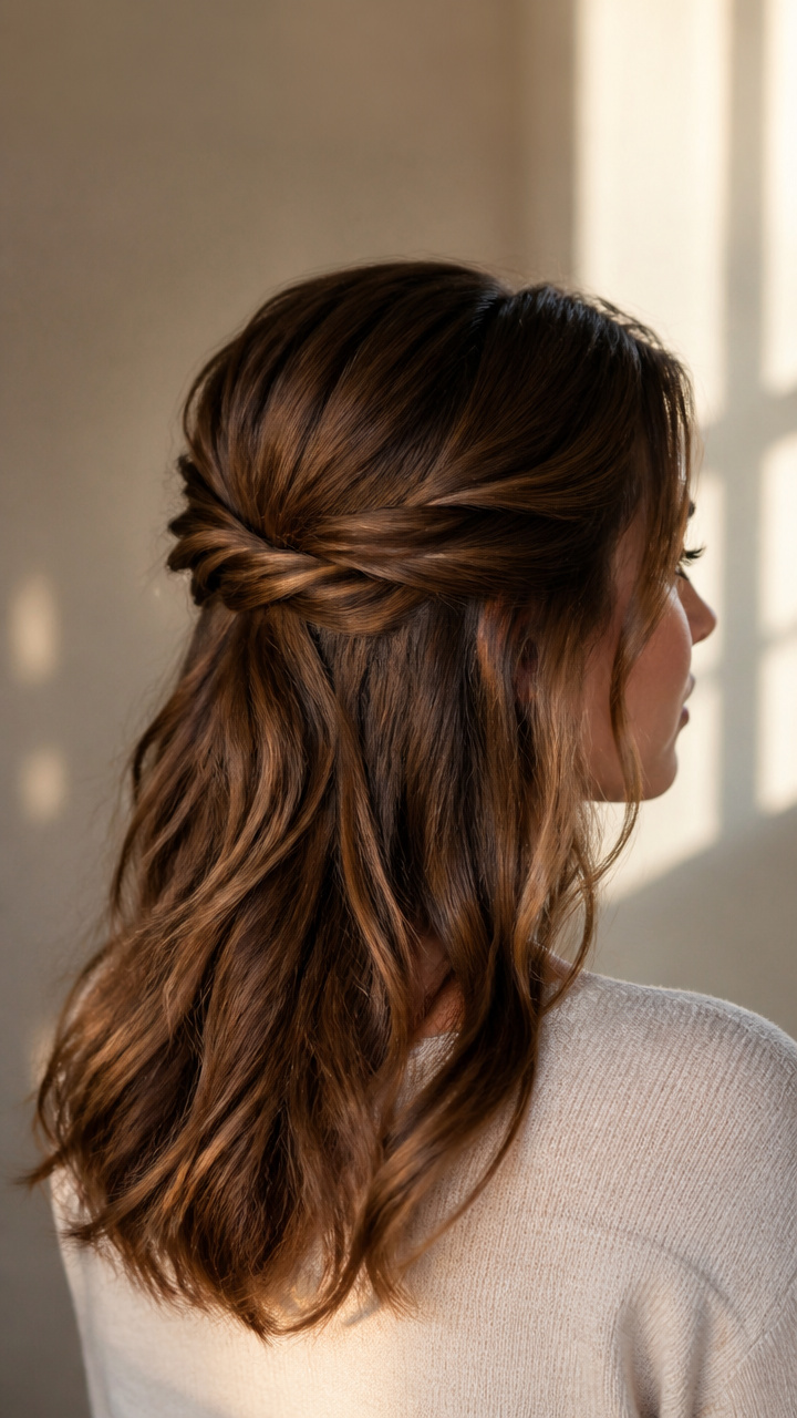 Half-Up Style With Twisted Sides