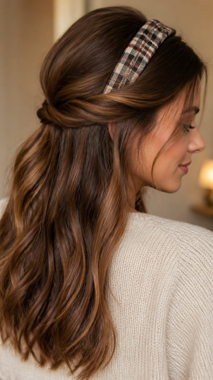 Half-Up Twist With Checkered Edge