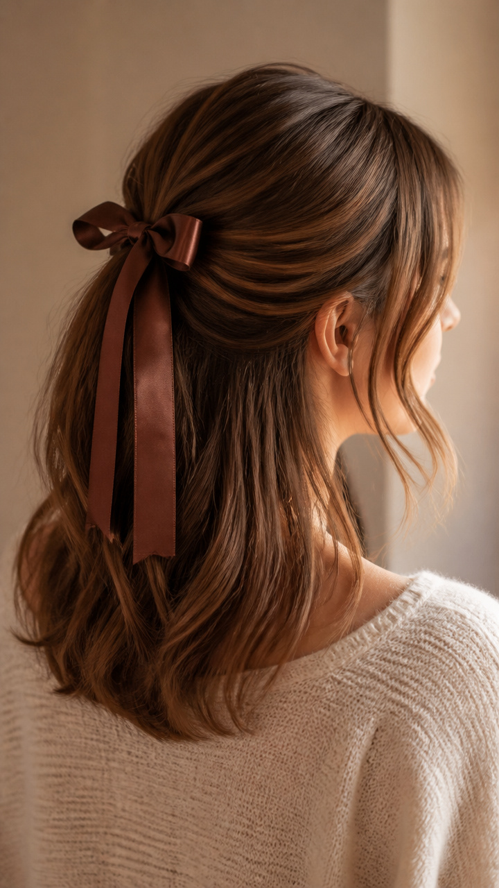 Half-Up with Ribbon Tie