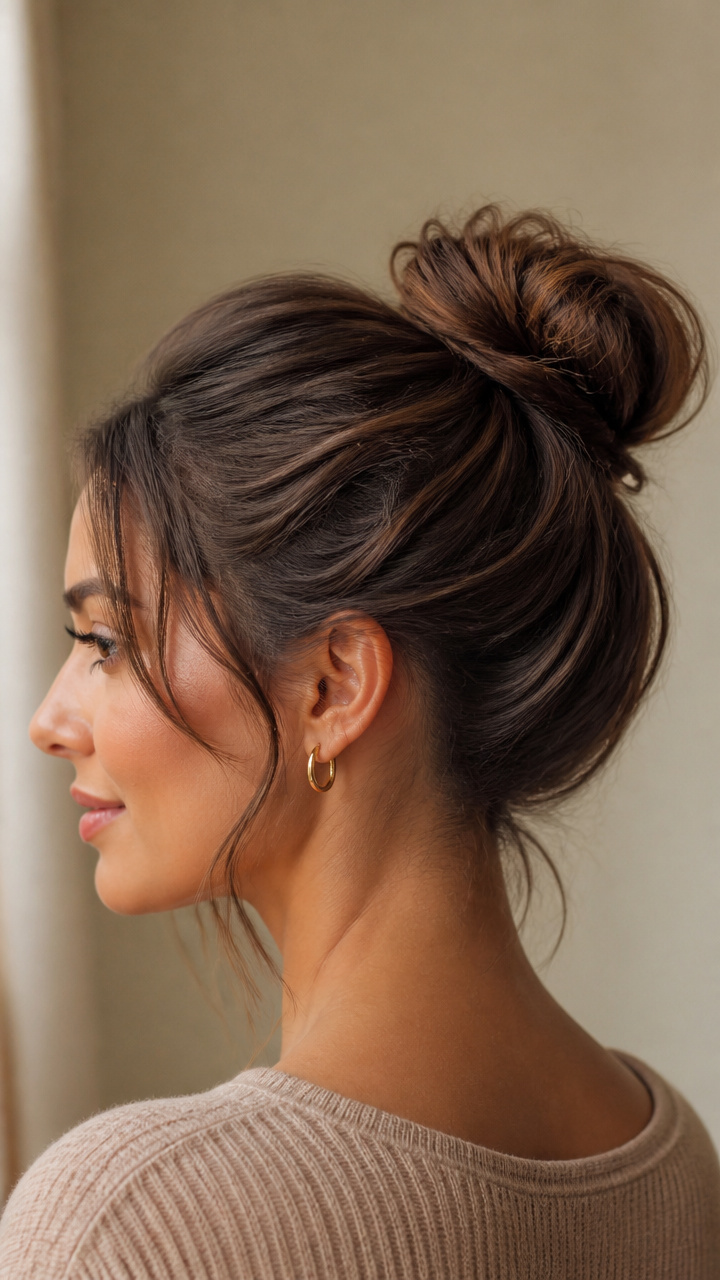 High Pony Bun with Bump