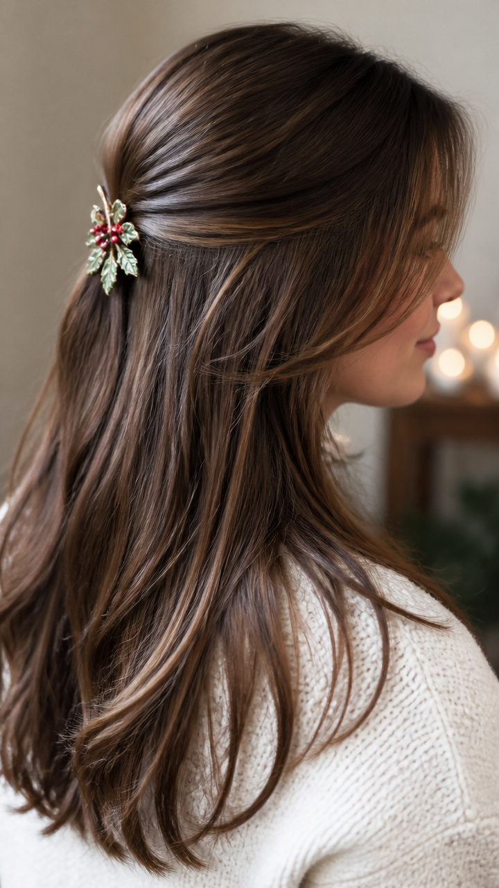 Long Layers with Mistletoe Clip