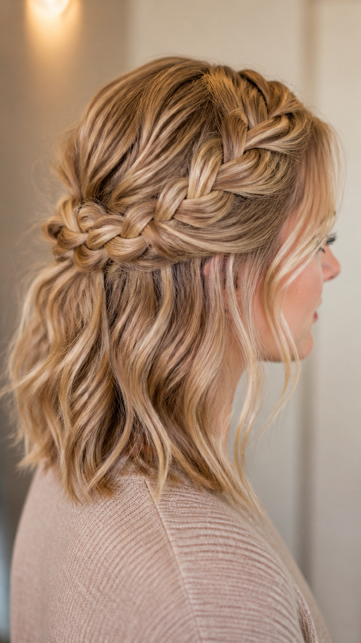 Loose Braided Crown With Pinned Ends