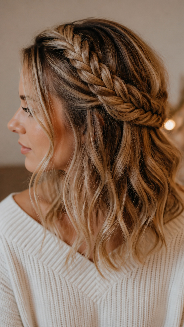 Loose Fishtail Crown with Waves