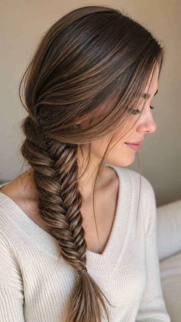 Loose Fishtail with Side Part