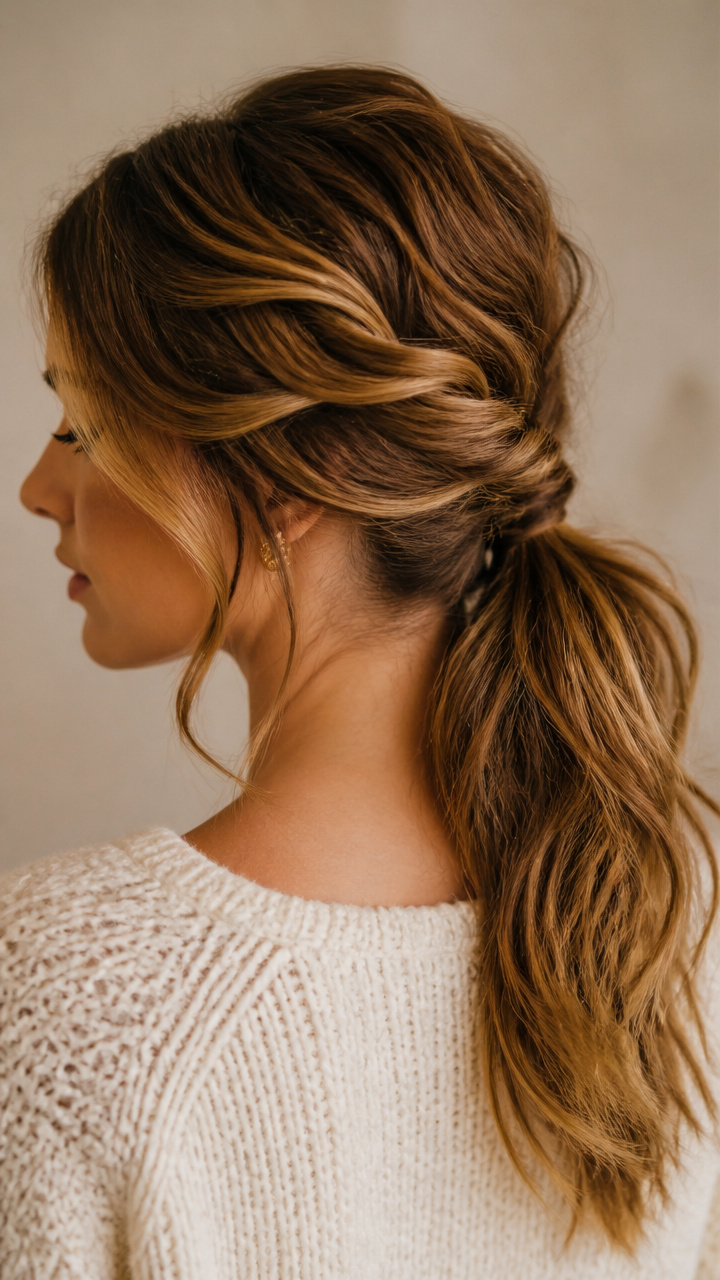 Loose Twisted Pony with Volume