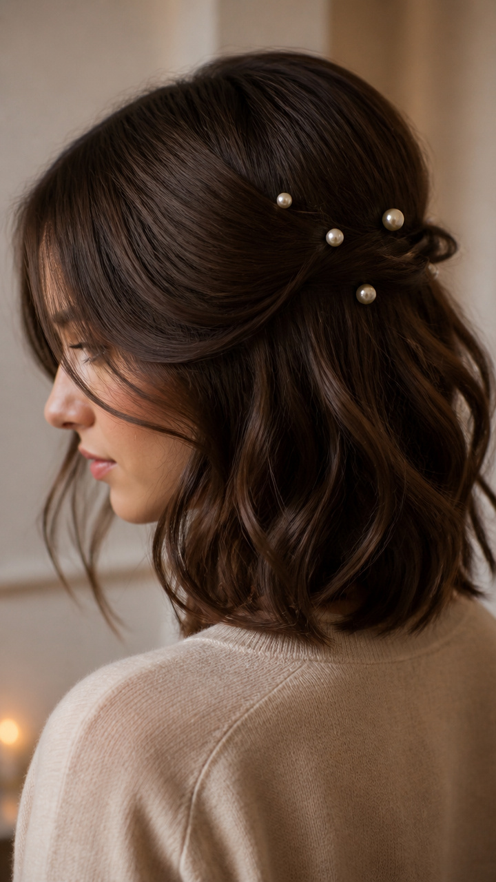 Loose Waves with Pearl Pins