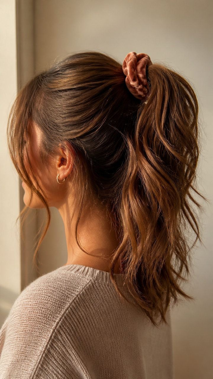 Loose Waves with Scrunchie Accent