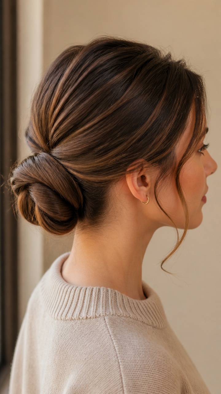 Low Chignon With Hidden Elastic