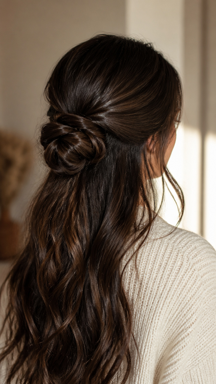 Low Half-Up Rope Bun