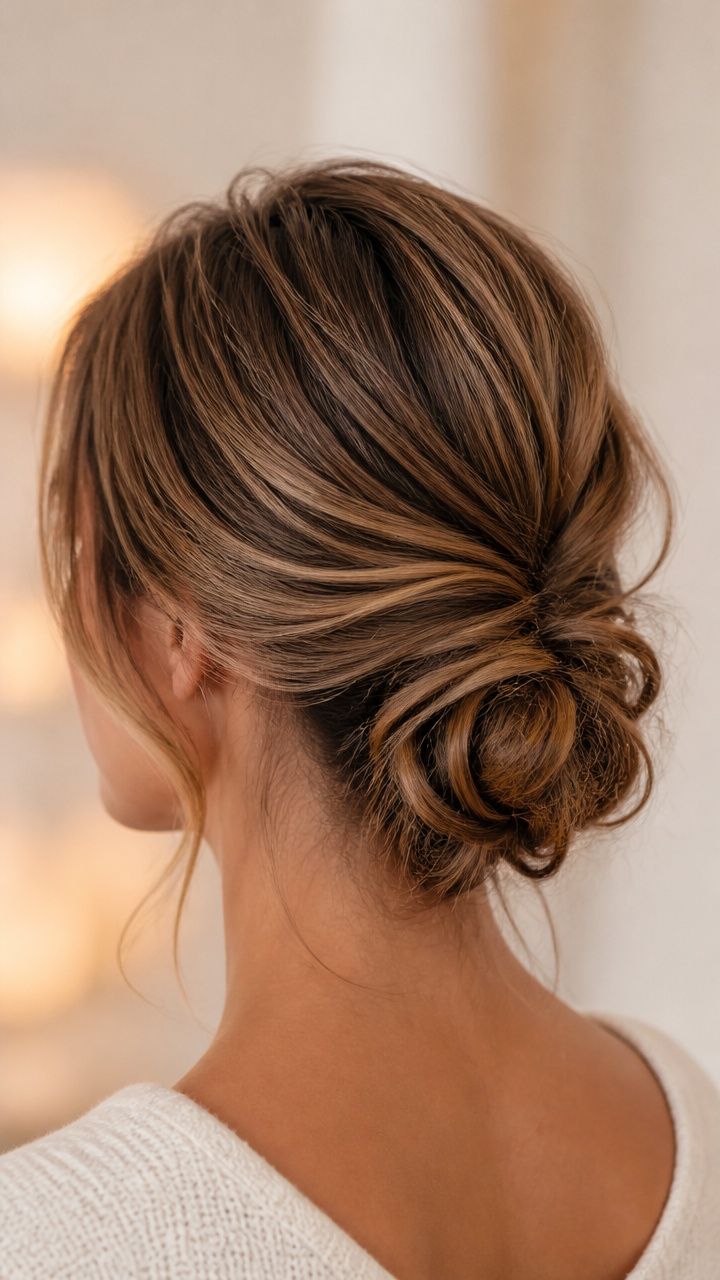 Low Messy Chignon With Flyaways