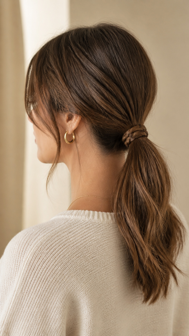 Low Pony with Braided Accent