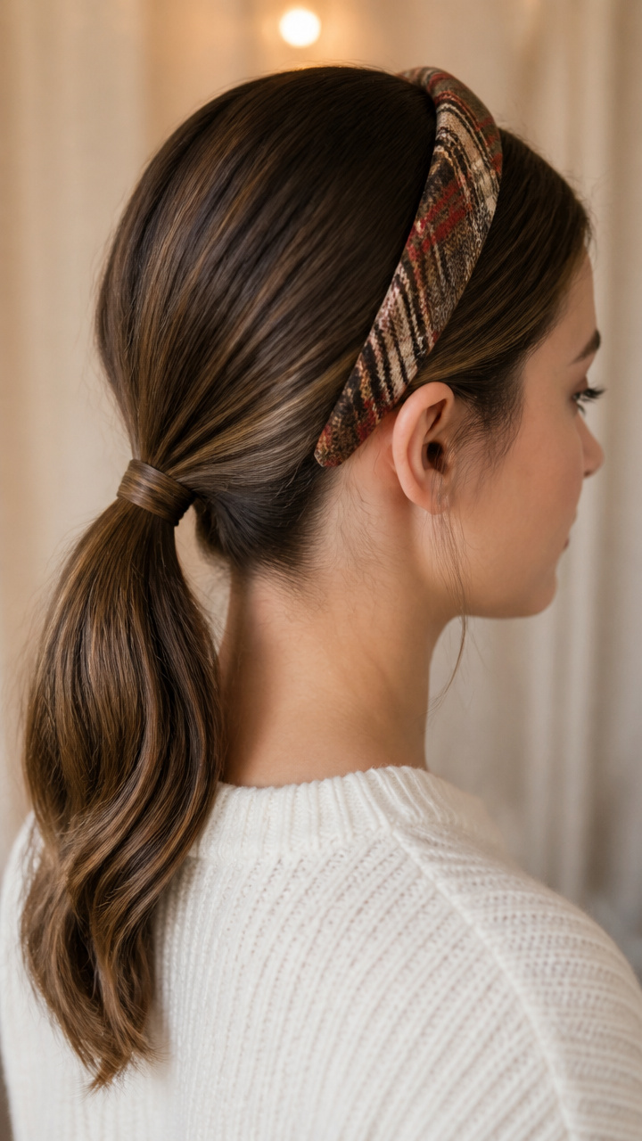 Low Ponytail With Band Accent