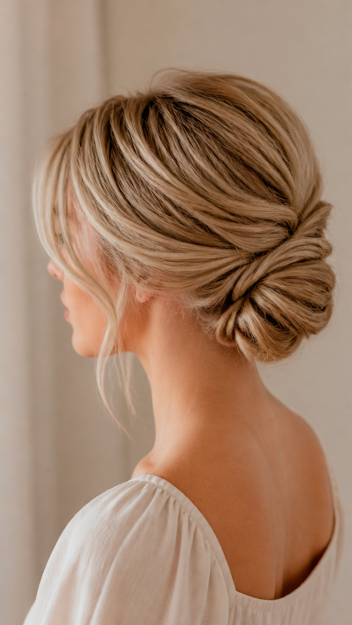 Low Twisted Chignon With Volume