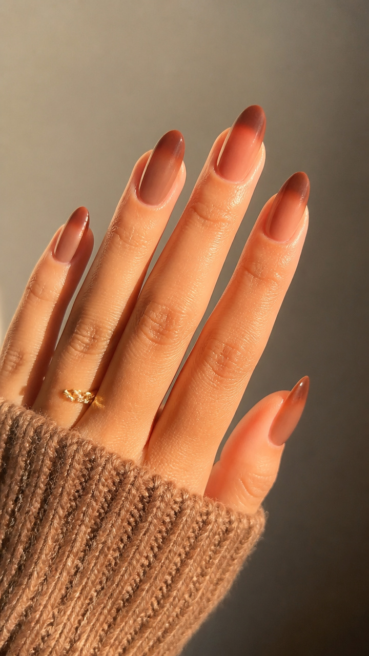 Maple Glaze Ombre Tips