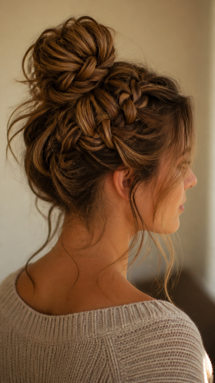 Messy Braided Top Knot