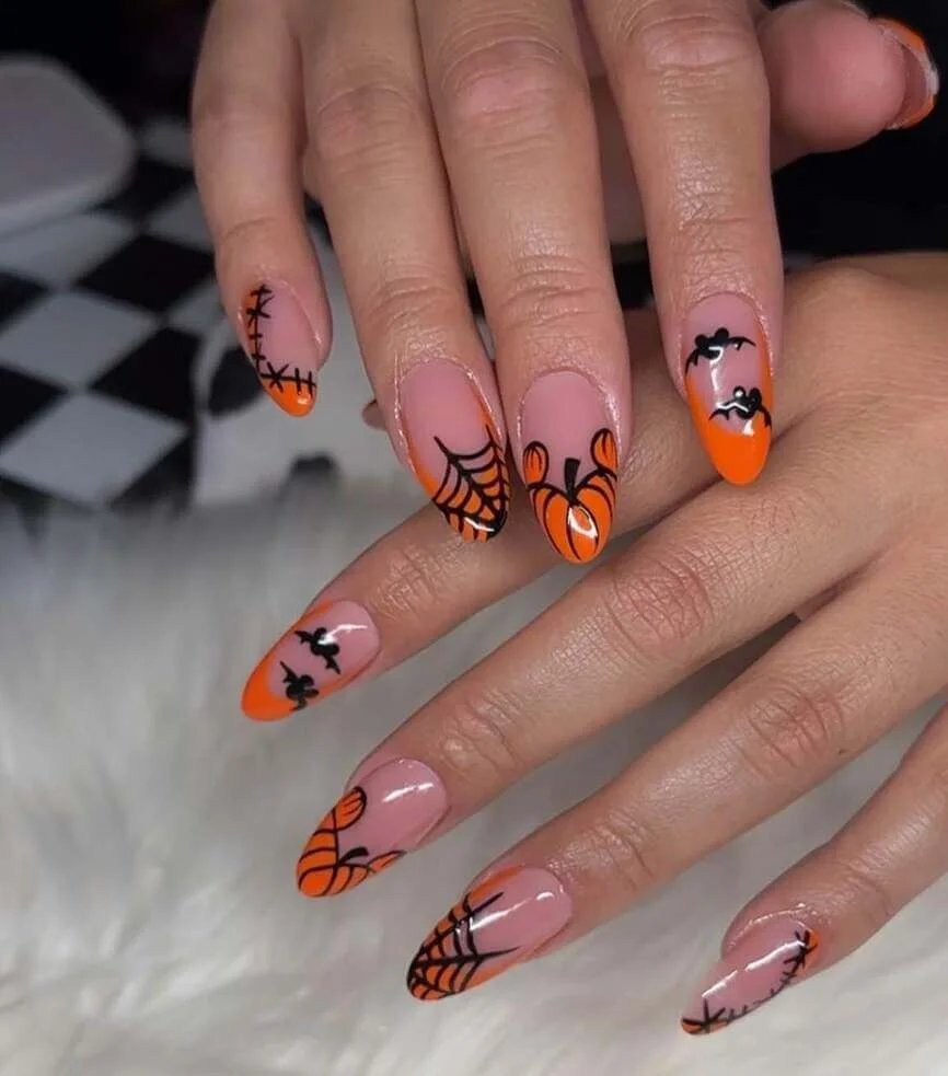 Mickey Pumpkin Nails