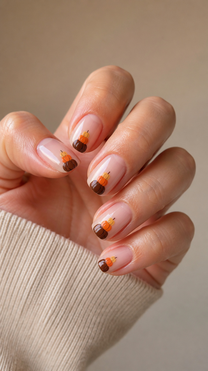 Mini Pumpkin Stack French Tips