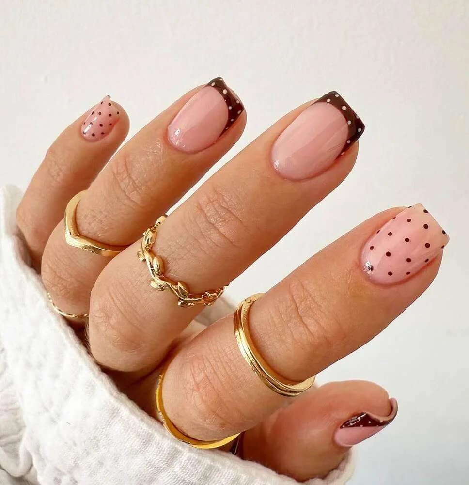 Mocha Brown Polka Dots