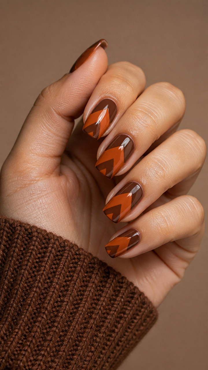Mocha Terracotta Chevron